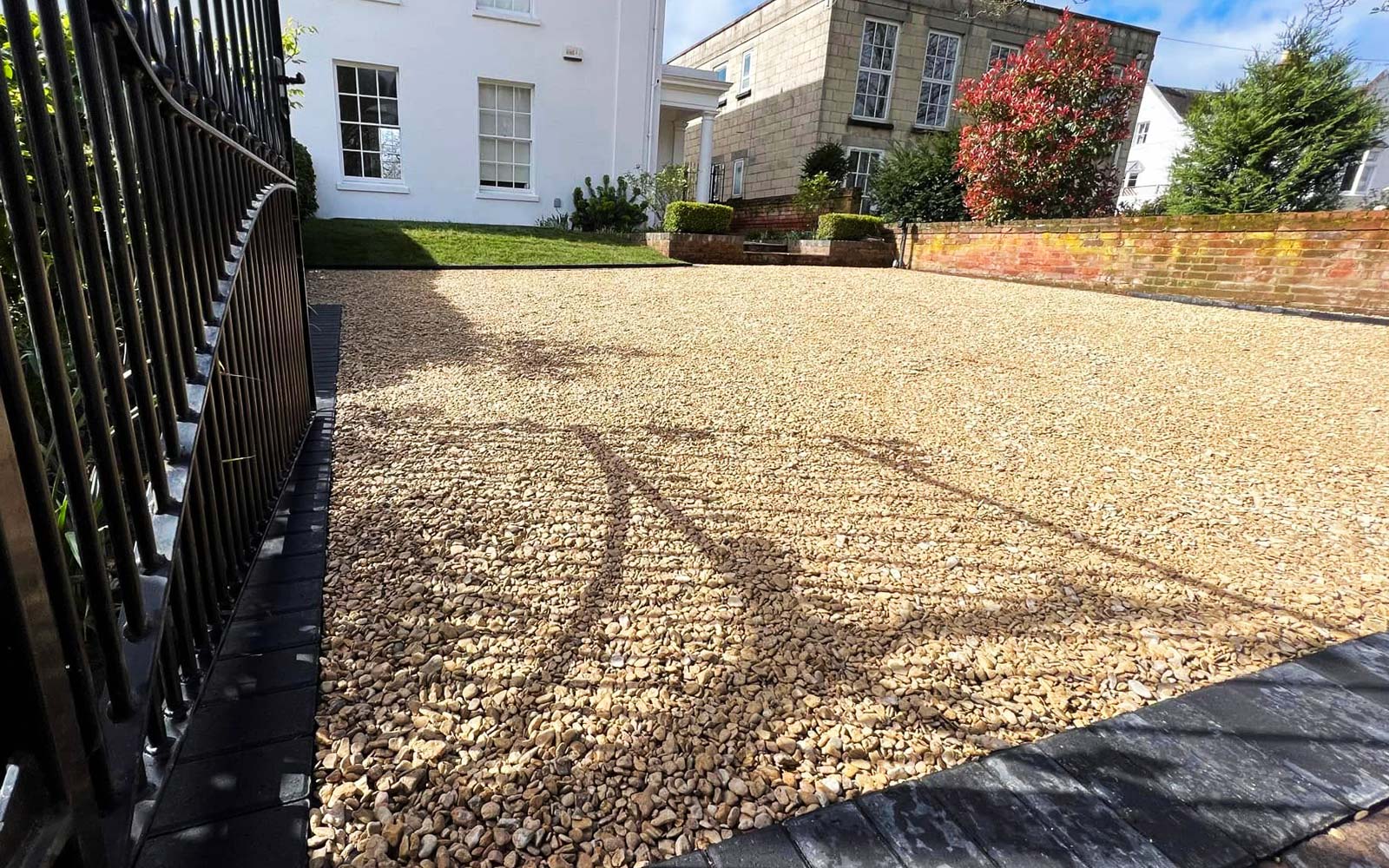 Cleaned gravel driveway with neat edging