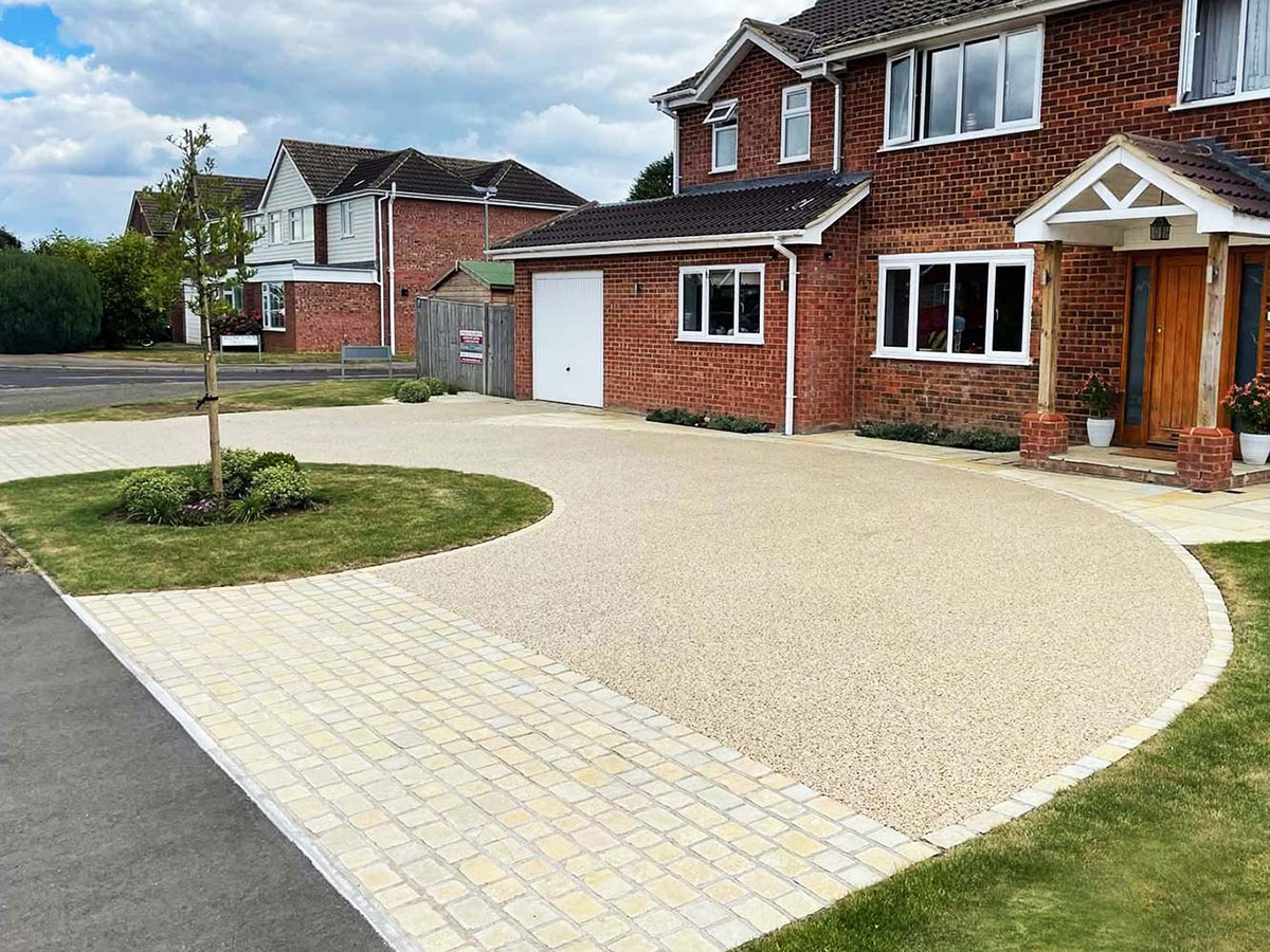 Completed gravel driveway in Worcester